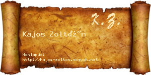 Kajos Zoltán névjegykártya