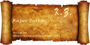 Kajos Zoltán névjegykártya